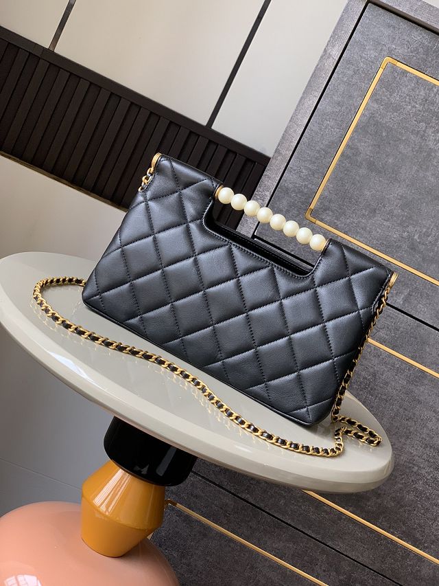 CC original lambskin medium tote bag AS5390 black