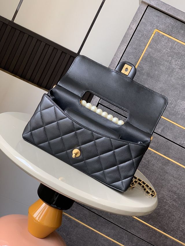 CC original lambskin medium tote bag AS5390 black