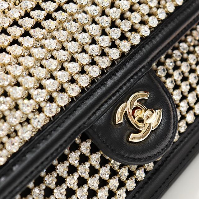 CC original crystal small flap bag AS4962 black