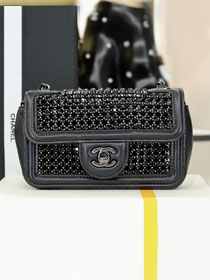 CC original crystal mini flap bag AS4961 allblack