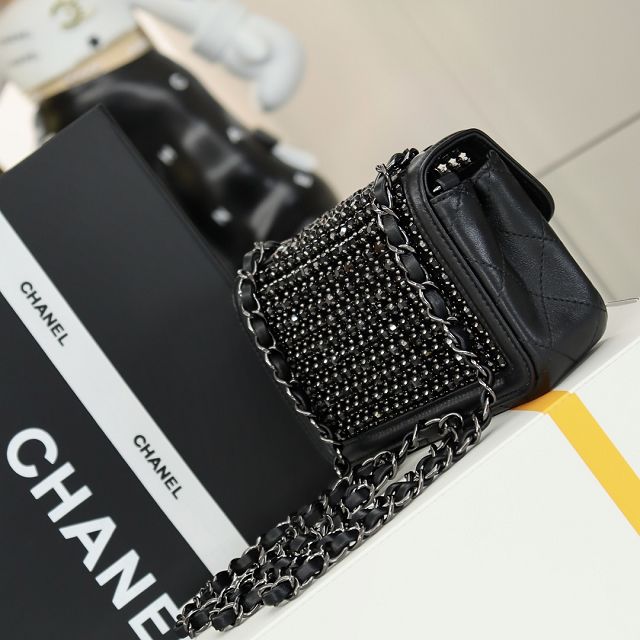 CC original crystal mini flap bag AS4961 allblack