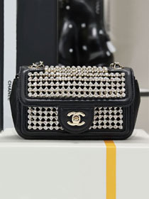 CC original crystal mini flap bag AS4961 black