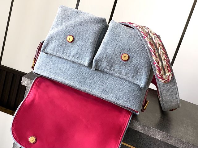 CC original denim large flap bag AS5472 blue