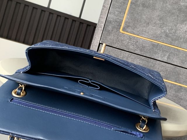 CC original denim medium flap bag A01112 dark blue