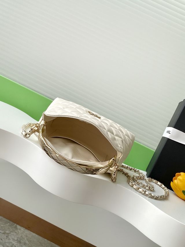 CC original grained calfskin pouch AP4591 white