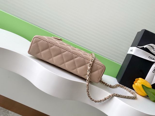 CC original grained calfskin vanity with chain AP4385 apricot