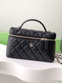 CC original grained calfskin vanity with chain AP4385 black