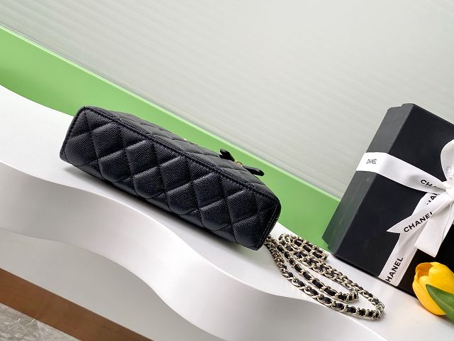 CC original grained calfskin vanity with chain AP4385 black