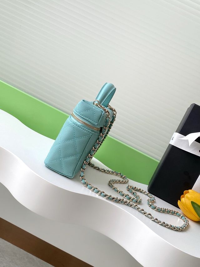 CC original grained calfskin vanity with chain AP4385 blue