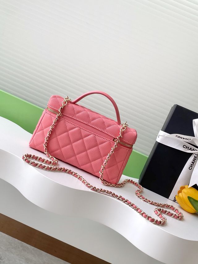 CC original grained calfskin vanity with chain AP4385 hot pink