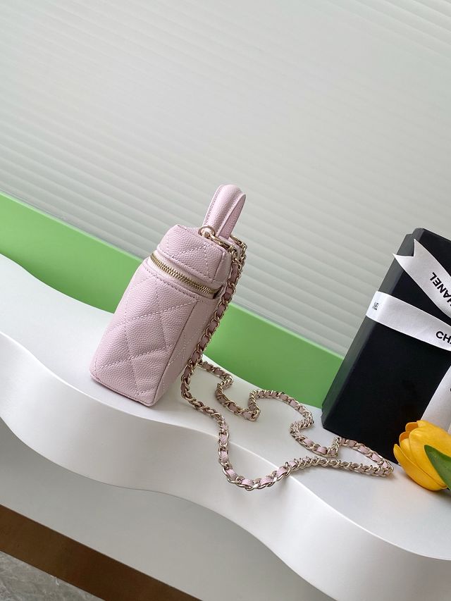 CC original grained calfskin vanity with chain AP4385 pink