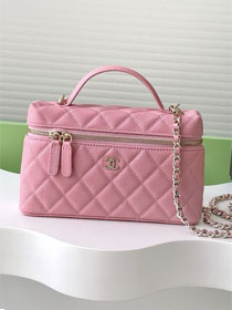 CC original grained calfskin vanity with chain AP4385 pink