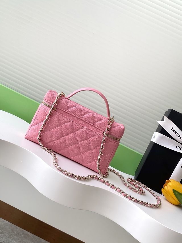 CC original grained calfskin vanity with chain AP4385 pink
