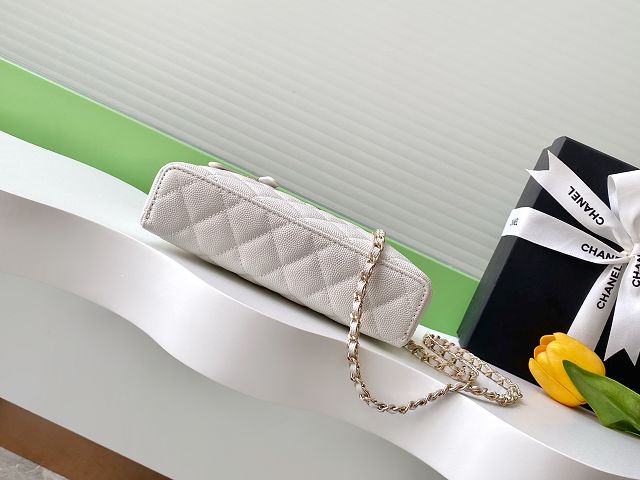 CC original grained calfskin vanity with chain AP4385 white