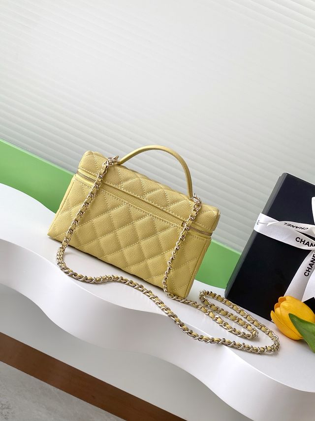 CC original grained calfskin vanity with chain AP4385 yellow