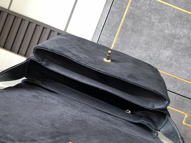 CC original suede large flap bag A99935 black