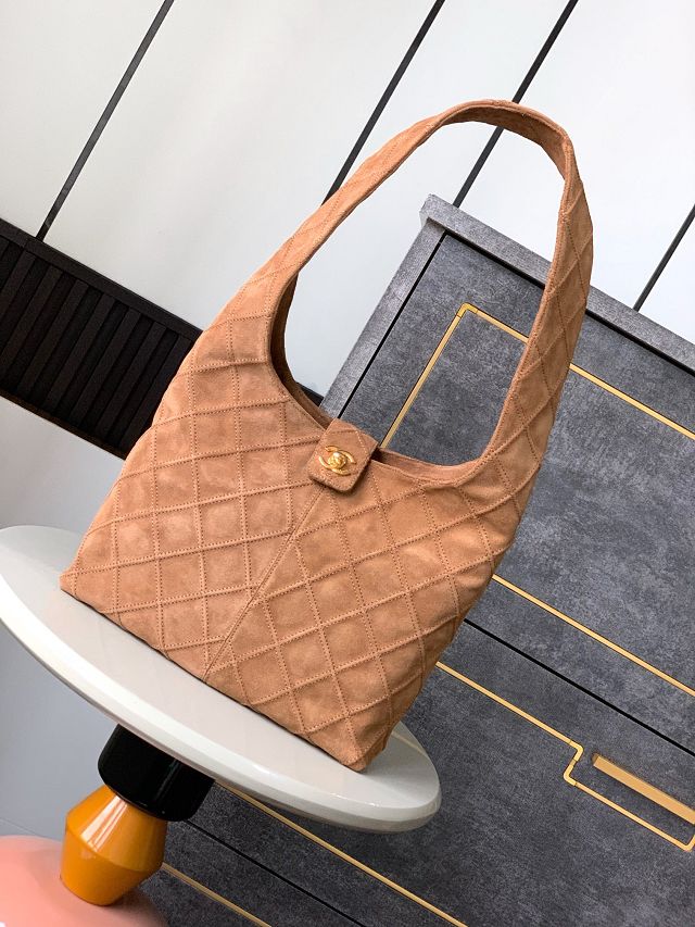 CC original suede small hobo handbag AS5302 brown