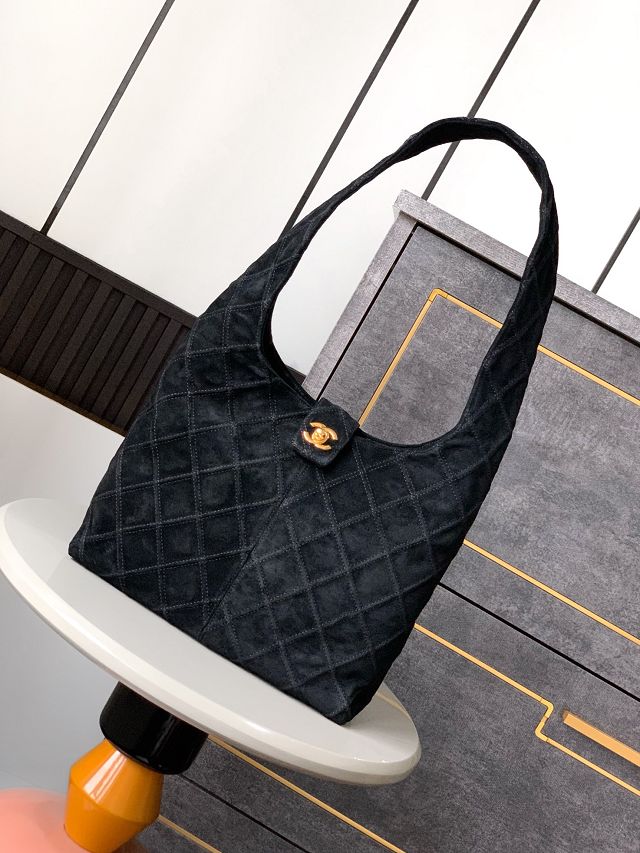 CC original suede small hobo handbag AS5302 black