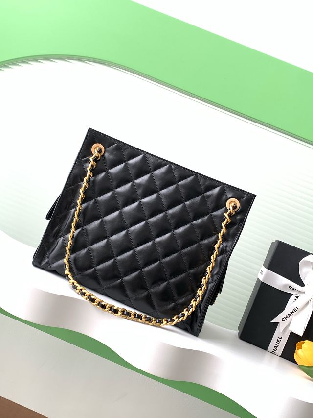 CC original calfskin shopping tote bag AS5303 black