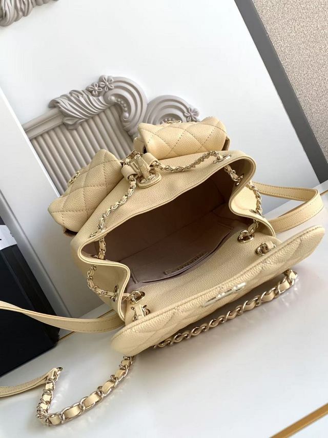 CC original grained calfskin backpack AS3860 beige