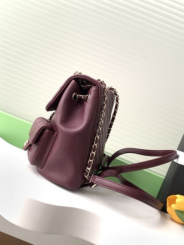 CC original grained calfskin backpack AS3860 bordeaux