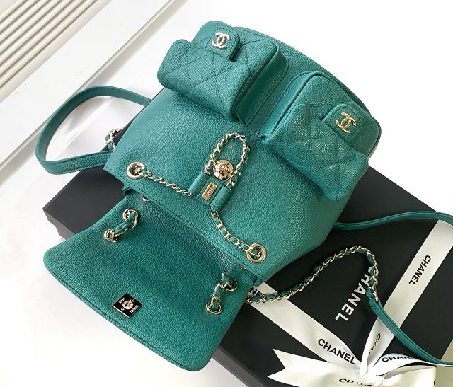 CC original grained calfskin backpack AS3860 green