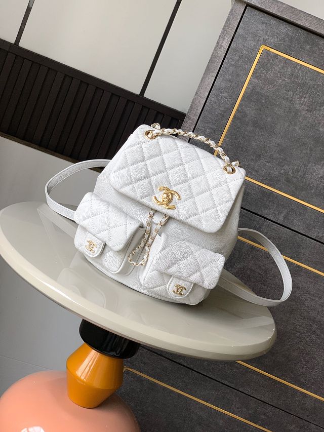 CC original grained calfskin backpack AS3860 white