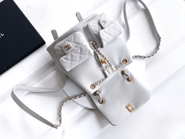 CC original grained calfskin backpack AS3860 white