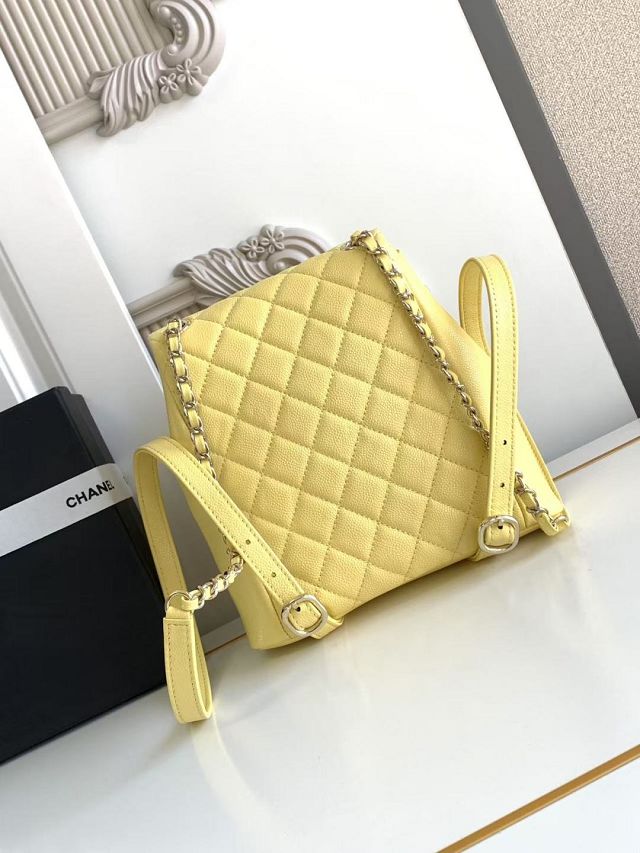 CC original grained calfskin backpack AS3860 yellow