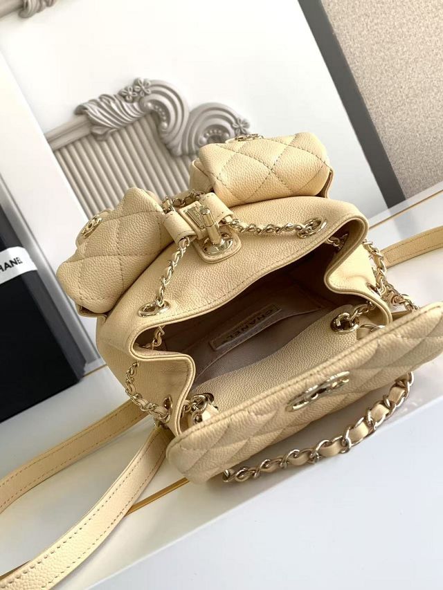 CC original grained calfskin small backpack AS3787 beige