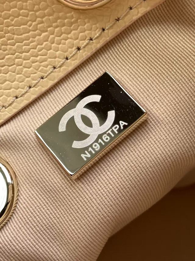 CC original grained calfskin small backpack AS3787 beige