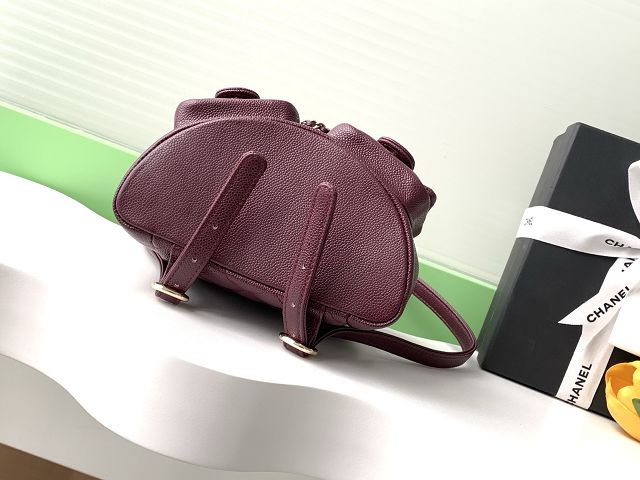 CC original grained calfskin small backpack AS3787 bordeaux