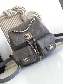 CC original grained calfskin small backpack AS3787 grey