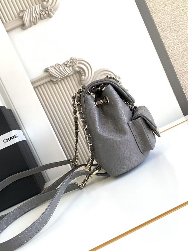 CC original grained calfskin small backpack AS3787 grey