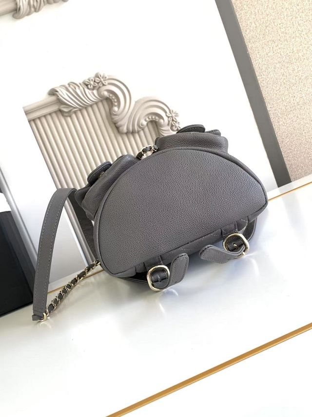 CC original grained calfskin small backpack AS3787 grey