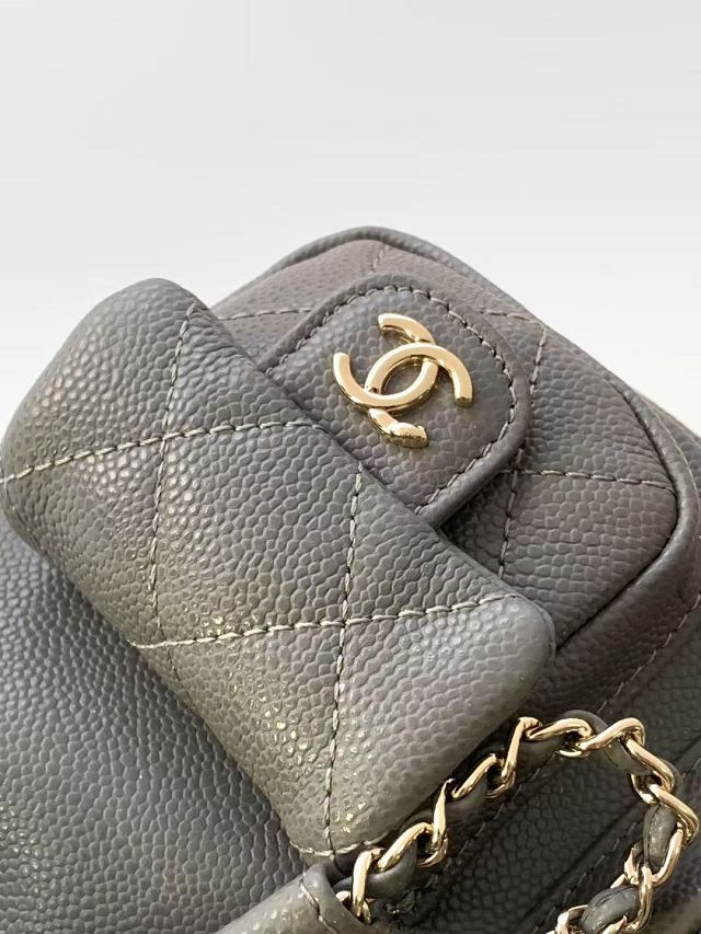 CC original grained calfskin small backpack AS3787 grey