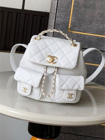 CC original grained calfskin small backpack AS3787 white