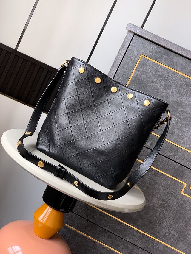 CC original lambskin large bucket bag AS5406 black