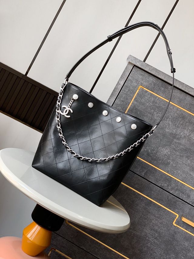 CC original lambskin large bucket bag AS5406 black
