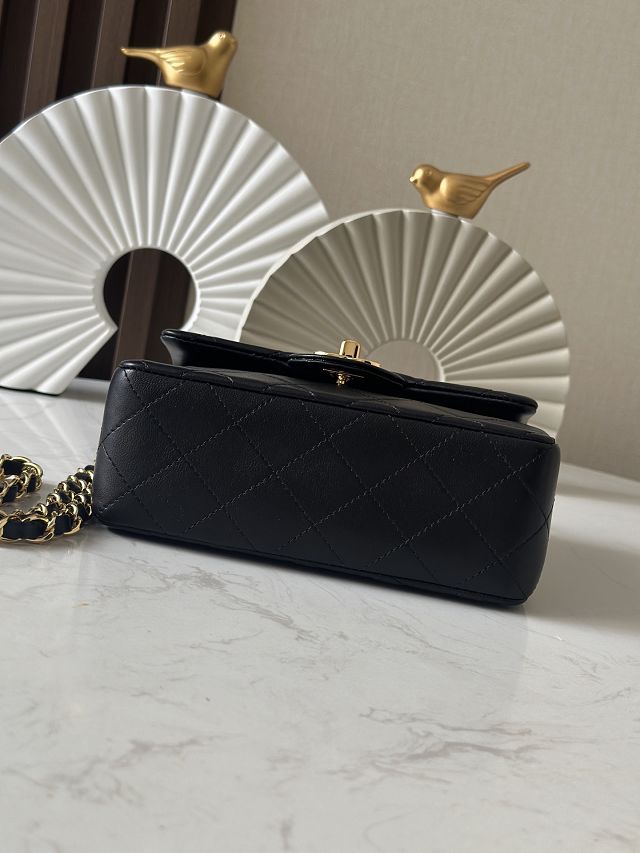 CC original lambskin mini flap bag AS3349 black
