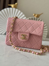 CC original lambskin mini flap bag AS3349 pink