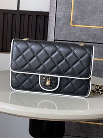 CC original lambskin wallet on chain AP4511 black