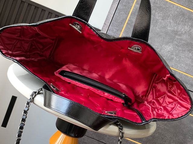 CC original calfskin shopping tote bag AS3355 black