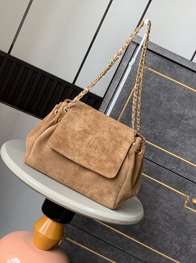 CC original suede flap bag AS0502 brown
