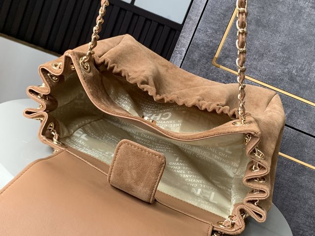 CC original suede flap bag AS0502 brown