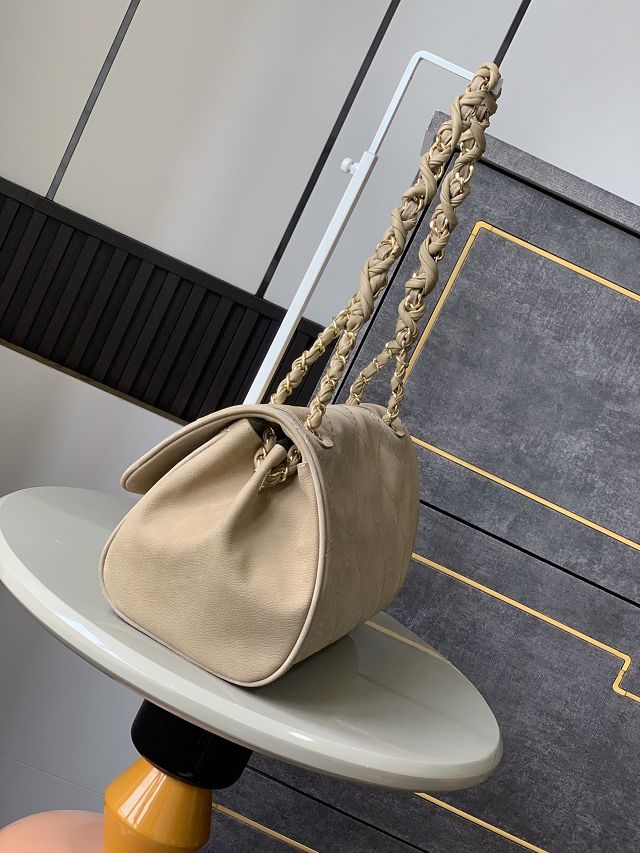 CC original suede flap bag AS0505 beige