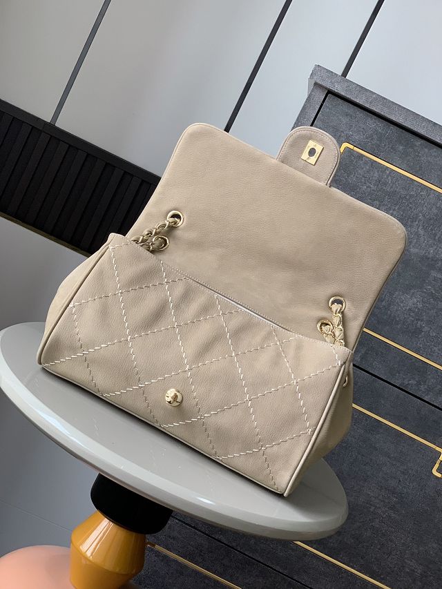 CC original suede flap bag AS0505 beige