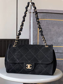 CC original suede flap bag AS0505 black