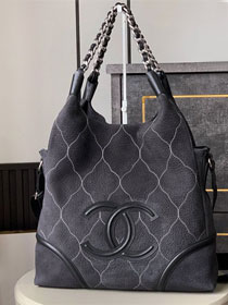 CC original suede large tote bag AS0503 black