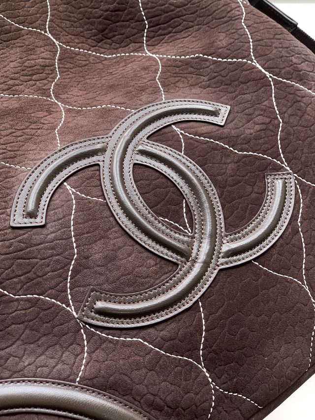 CC original suede large tote bag AS0503 dark brown